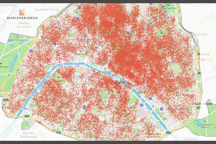 map airbnbs in paris