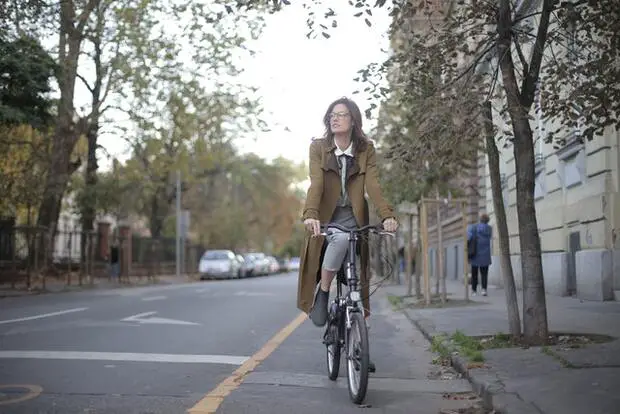 woman and bike