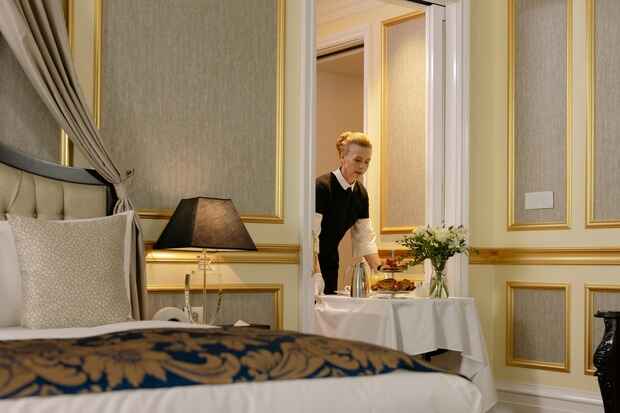 housekeeper in a luxury hotel