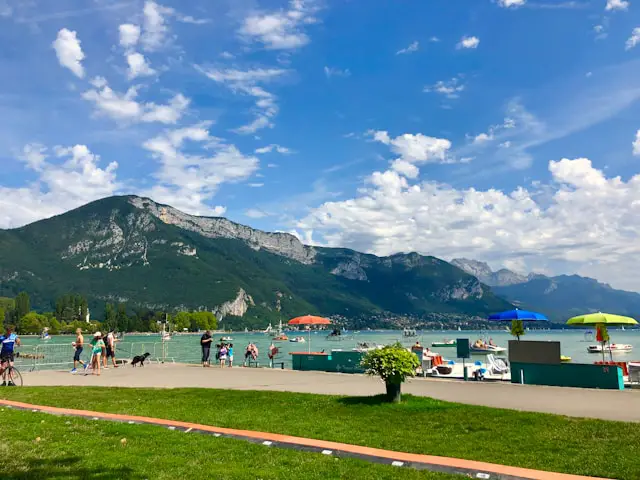 Lake Annecy and mountains