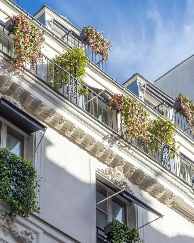 The balconies seen from the street