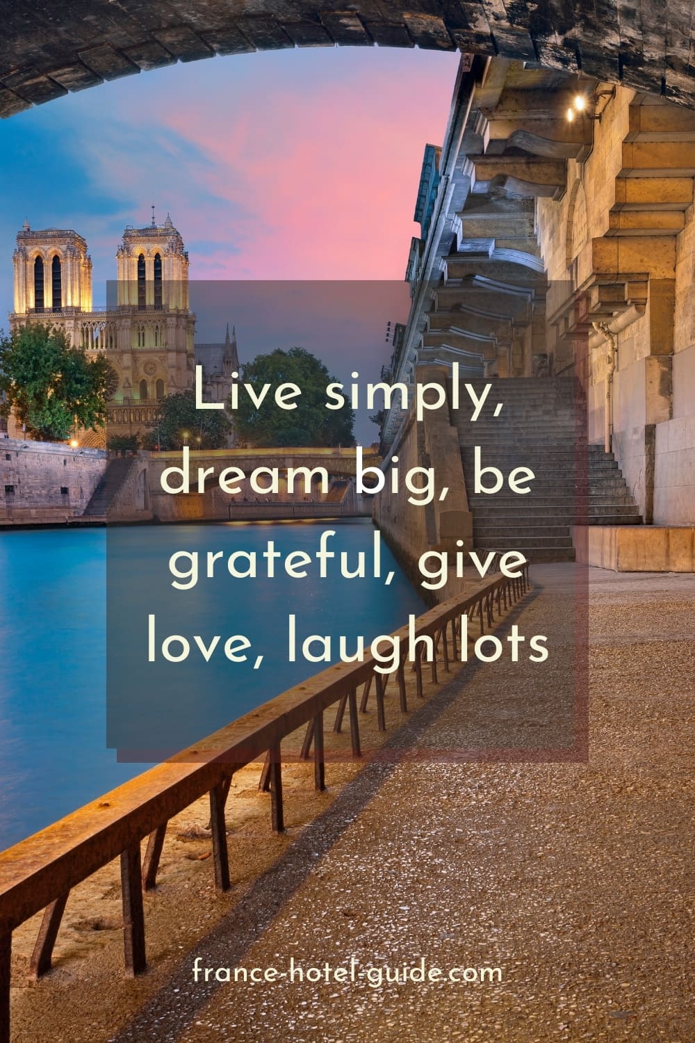 quote Live simply, dream big, be grateful, give love, laugh lots