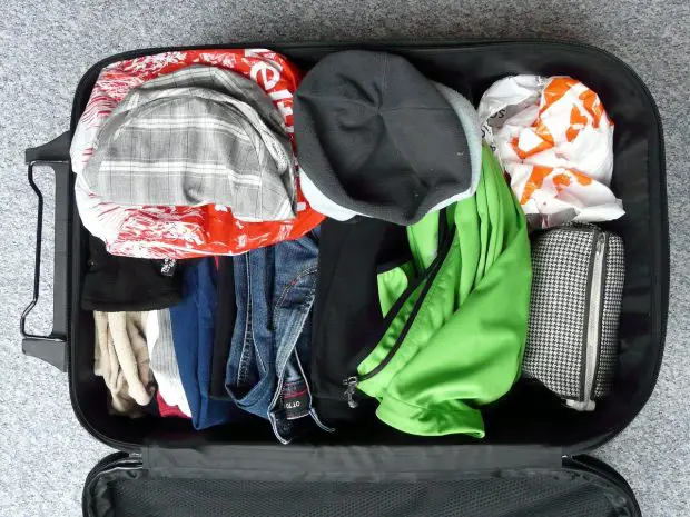 luggage and clothes