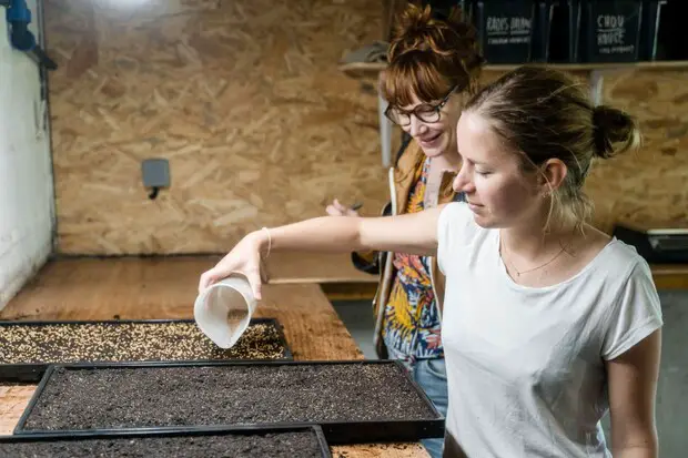 two women and seeds