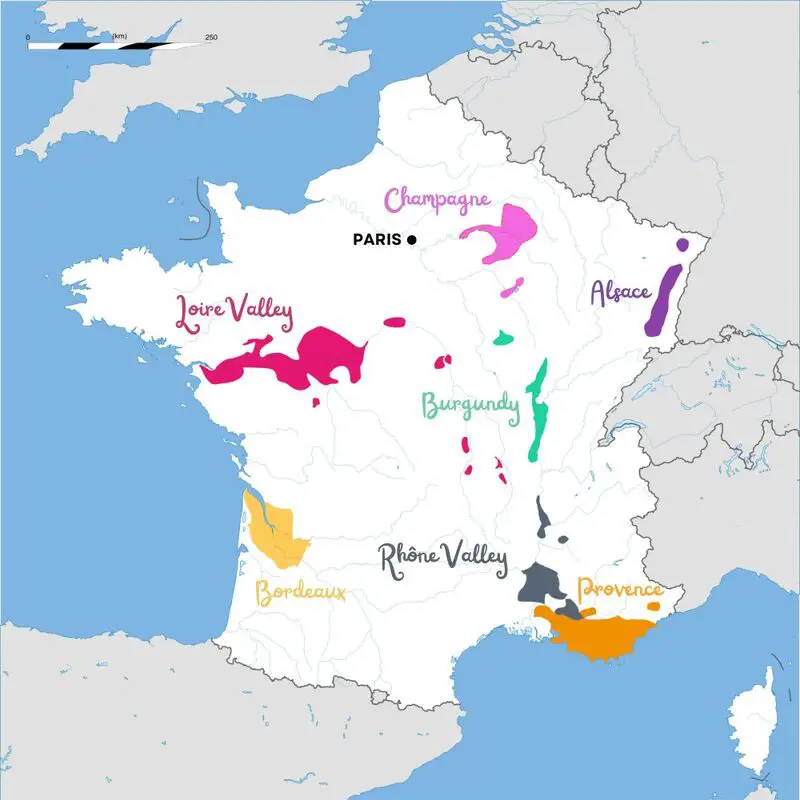 Map of Best Wine Regions in France