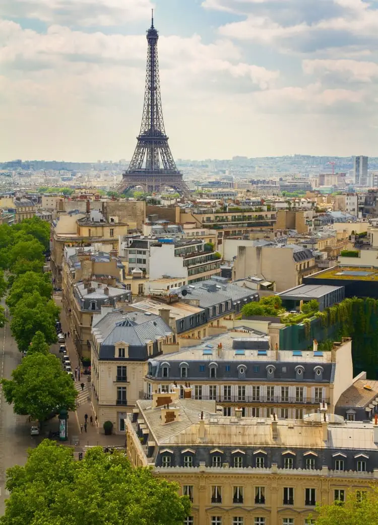 view top arc de triomphe