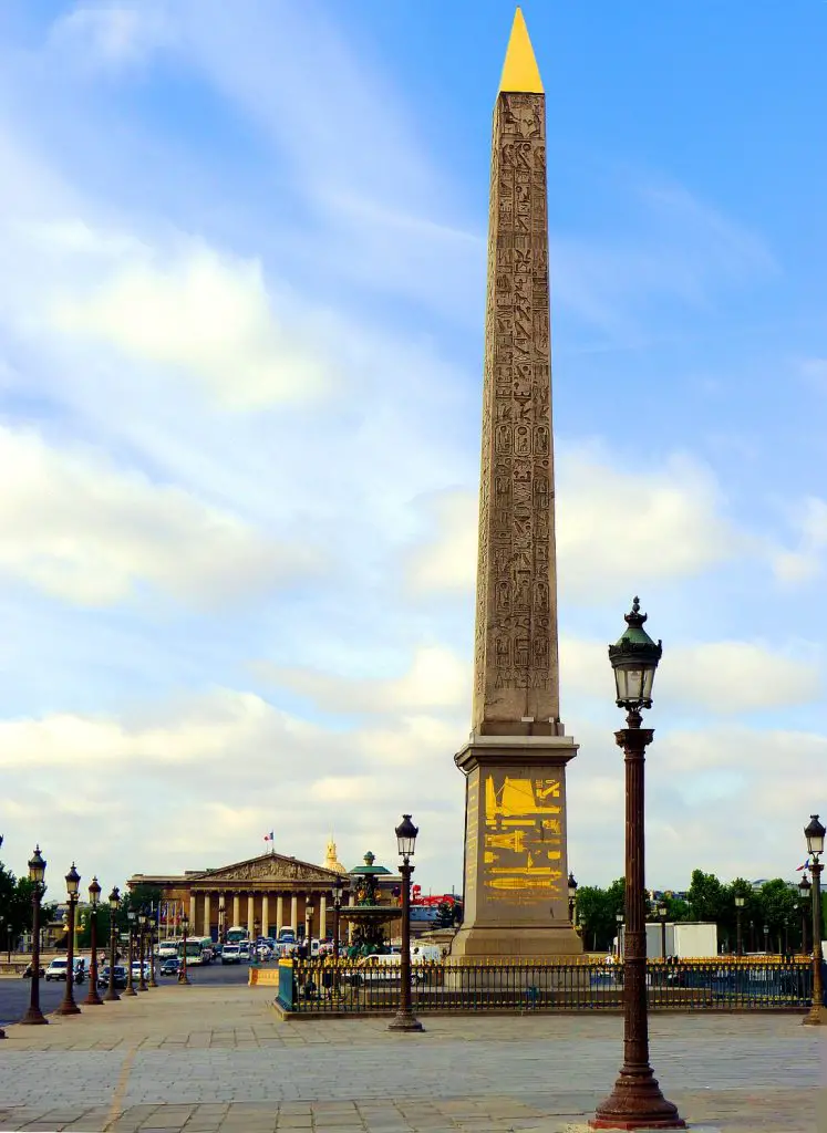 L'obélisque de Louxor au milieu de la Place de la Concorde.