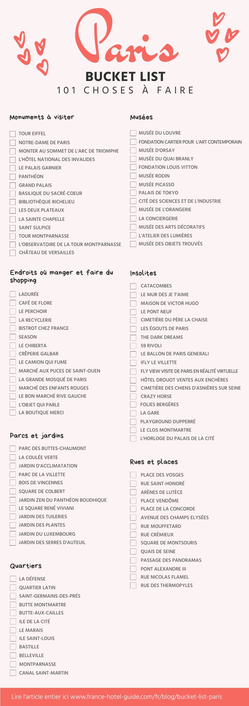 Paris bucket list