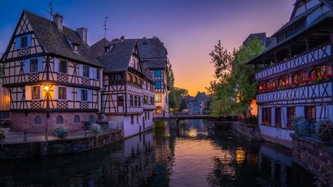 strasbourg, canal et maisons à colombages